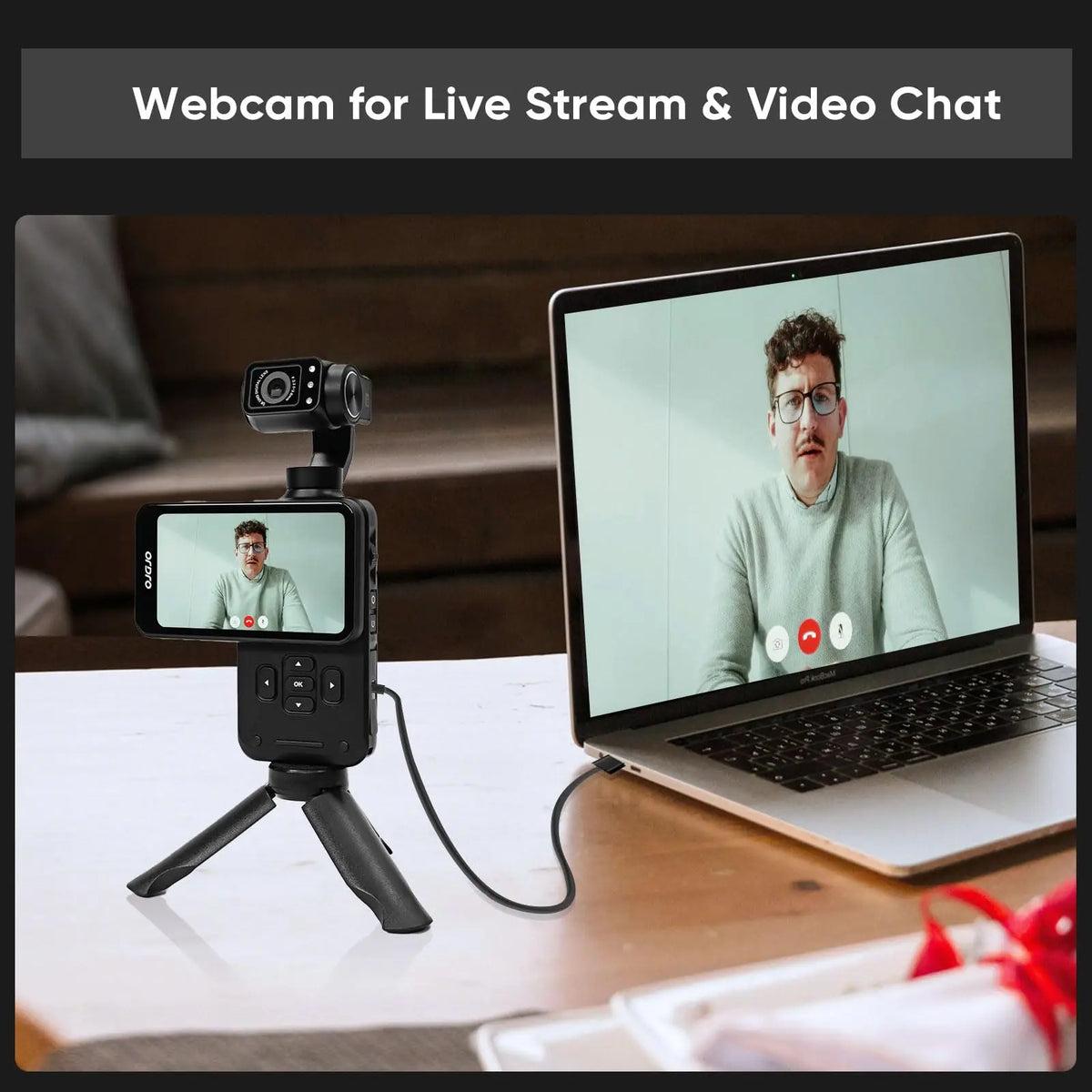 Videocamera tascabile ORDRO M5 5K Action Videocamera Vlog con grande touchscreen per visione notturna IR a infrarossi con telecomando per treppiede SDcard