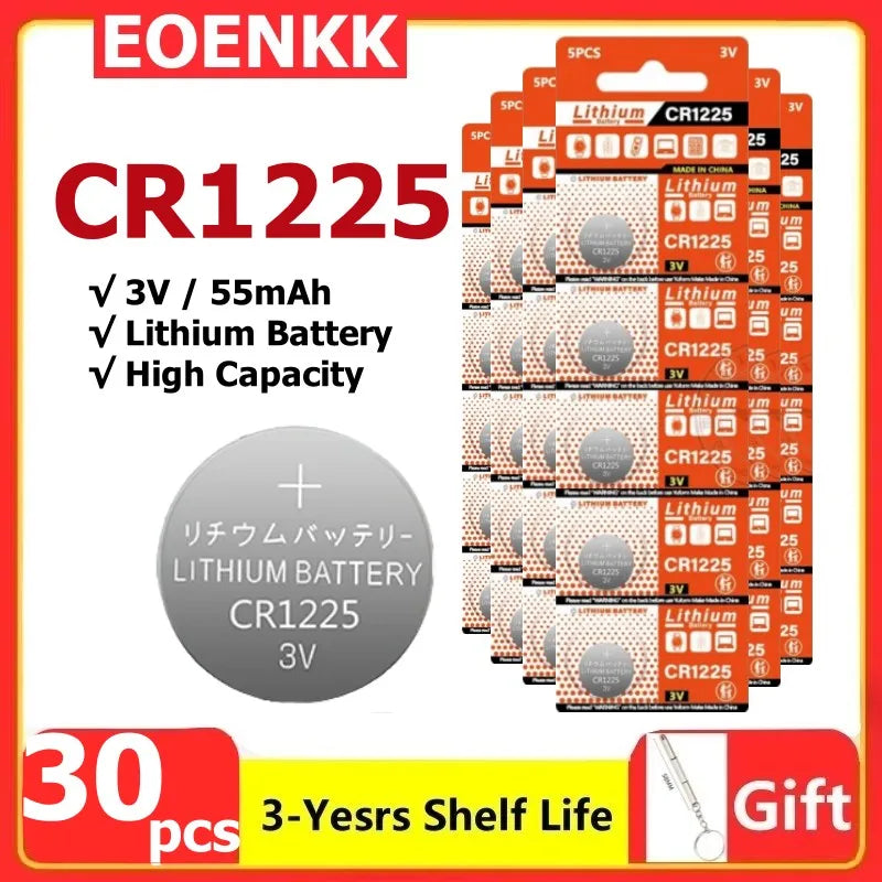 2-50 PZ CR1225 Batterie a bottone ECR1225 Batteria a bottone 1225 per strumenti elettronici, telecomando, bilancia elettronica 3V
