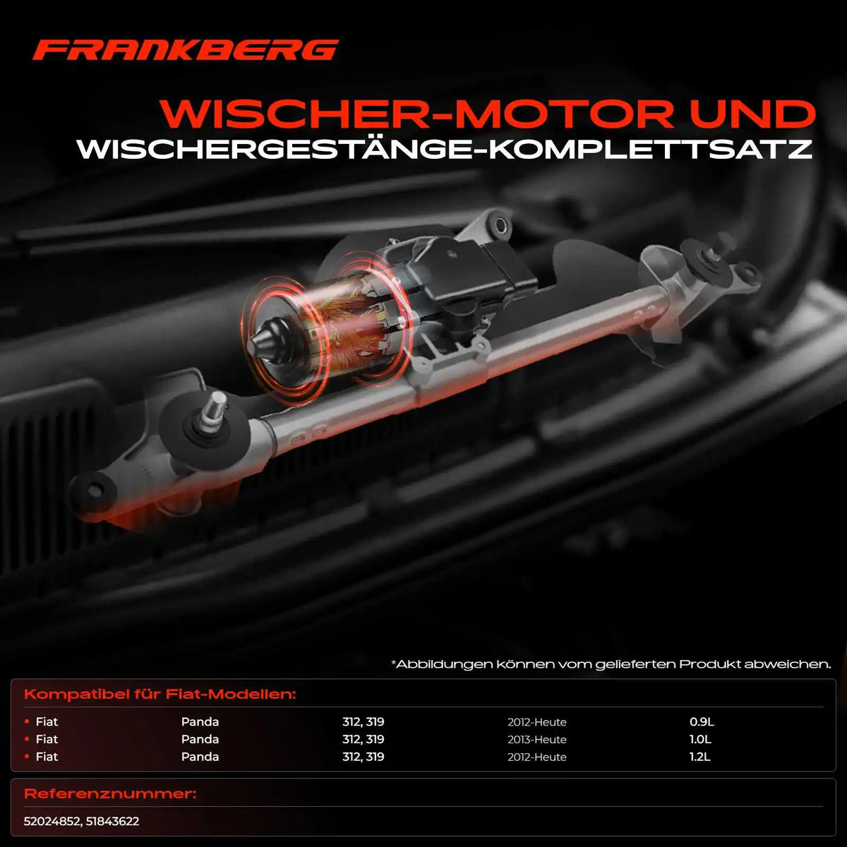 Frankberg 1x Braccio Tergicristallo Anteriore per Fiat Panda 312 319 52024852 51843622