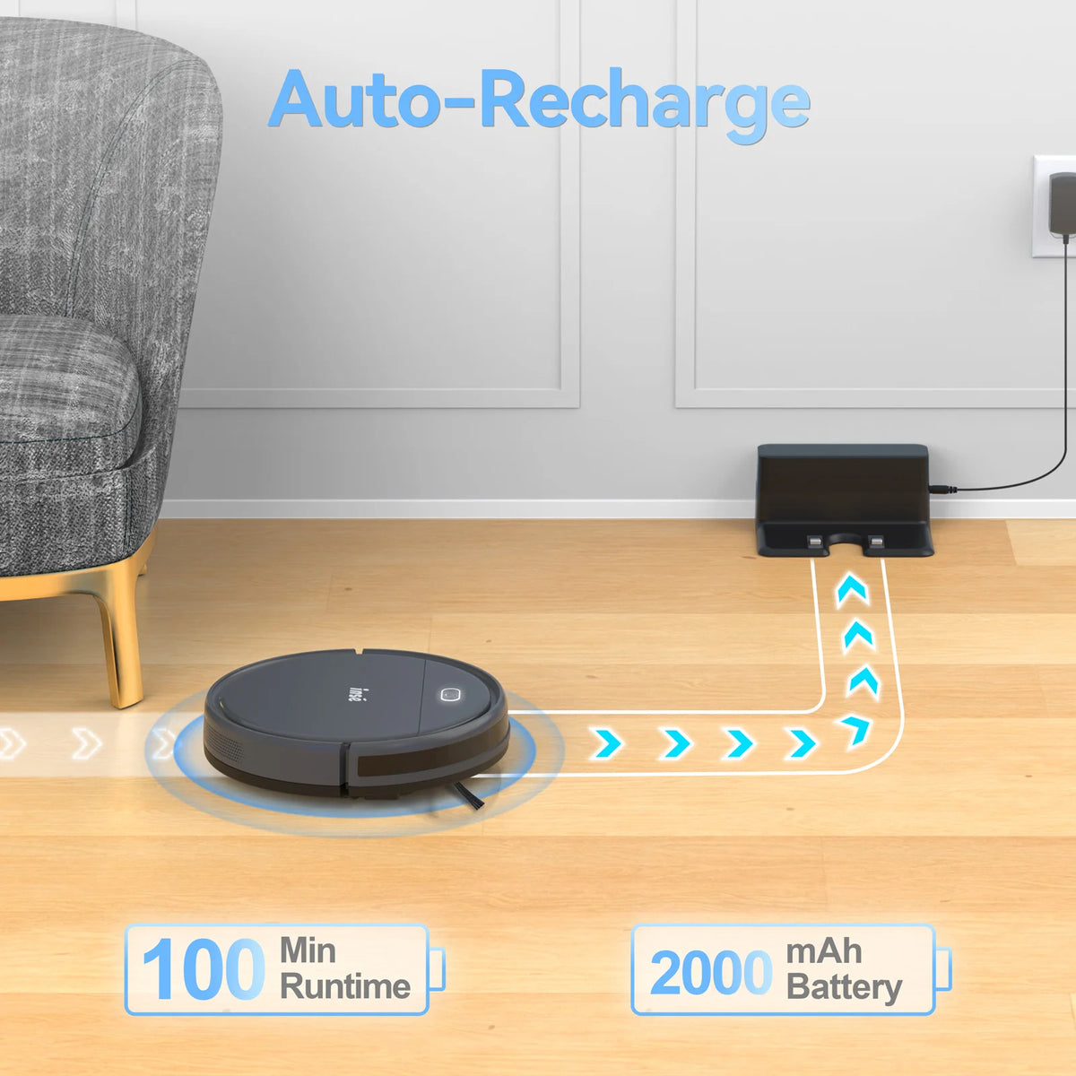 Robot Aspirapolvere 3-in-1 con Pulizia Automatica, Spazzatrice Autonoma con Potente Aspirazione, Mop Staccabile per Casa, Tappeti e Peli di Animali