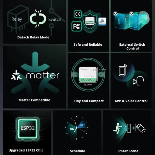 SONOFF MINIR4M Matter SONOFF MINI R4 Matter Sonoff Mini R4 Extreme Wifi Smart Switch Matter Relè con App EWeLink Homekit