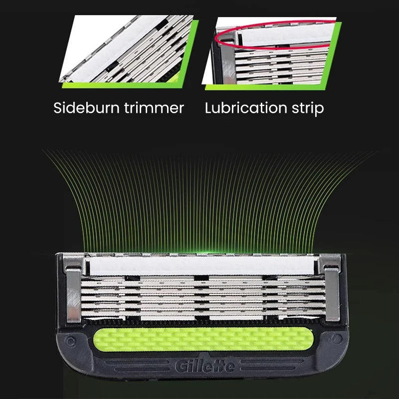 Gillette Labs Razor Aurora Series Flexdisc Rasoio da barba con lama a induzione a 5 strati per uomo con supporto
