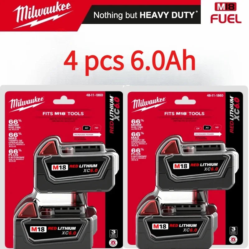 Batteria agli ioni di litio Milwaukee M18 18V 6.0Ah 12.0Ah ad alta potenza, 100% originale, per utensili elettrici a batteria 48-11-1850 48-11-1815