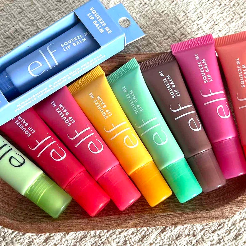 Set Lucidalabbra Elfo Squeeze in Tubetto Morbido, Balsamo Labbra Mango Menta Bubblegum Ciliegia, Idratante, Colore Naturale, Cosmetici Labbra alla Frutta
