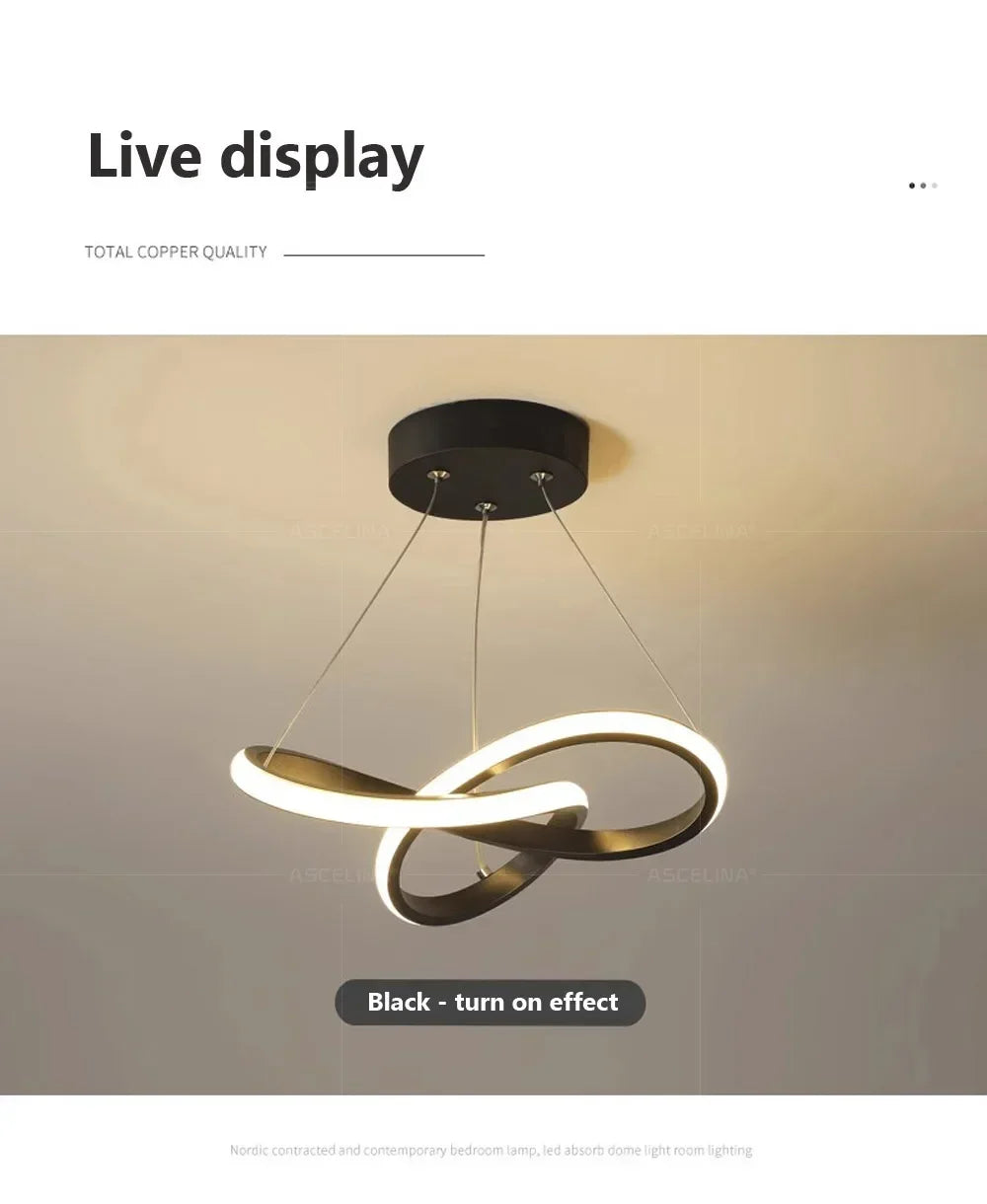 Lampada a sospensione moderna a LED con design irregolare aerodinamico Piccola lampada a sospensione creativa per camere da letto, sala da pranzo, sale studio