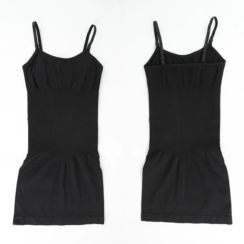 Intimo modellante da donna, slip completo, controllo della pancia, girocollo, mini sotto il vestito, modellante per il corpo liscio, nuova lingerie con spalline sottili