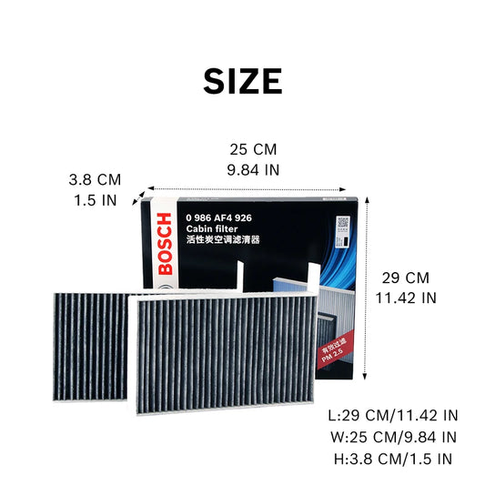 Per Tesla Model 3 Model Y EV BOSCH AF4926 1 Set Filtro Abitacolo Integrato a Carboni Attivi 【OE:110768100A 1107681-00-B】