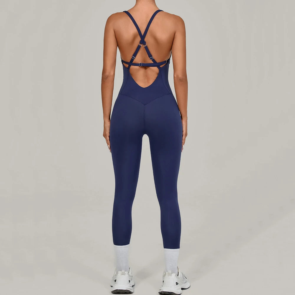 Regolabile Indietro Fitnes Donna Body Corsetto Yoga Set Push Up Palestra Tuta intera Tuta da allenamento Abbigliamento attivo femminile XP274