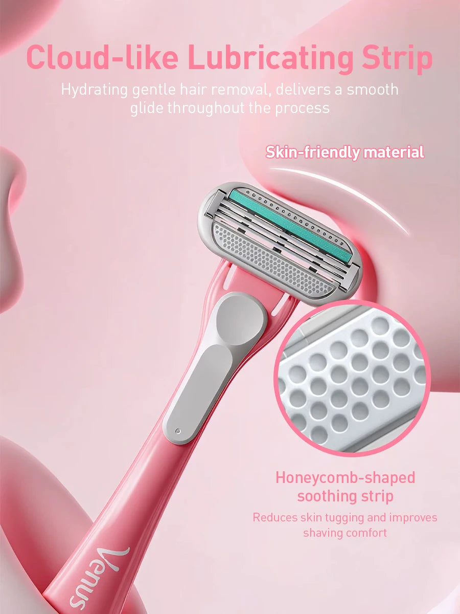 Rasoio Gillette Venus Tropical Mini Rosa con Striscia Lubrificante CloudSense e 3 Lame Flottanti per una Rasatura Liscia (1 Pezzo)