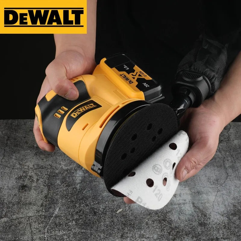 Levigatrice orbitale DEWALT per impieghi gravosi, velocità variabile e sistema di raccolta polvere, strumento ideale per officine e cantieri per la lucidatura del legno