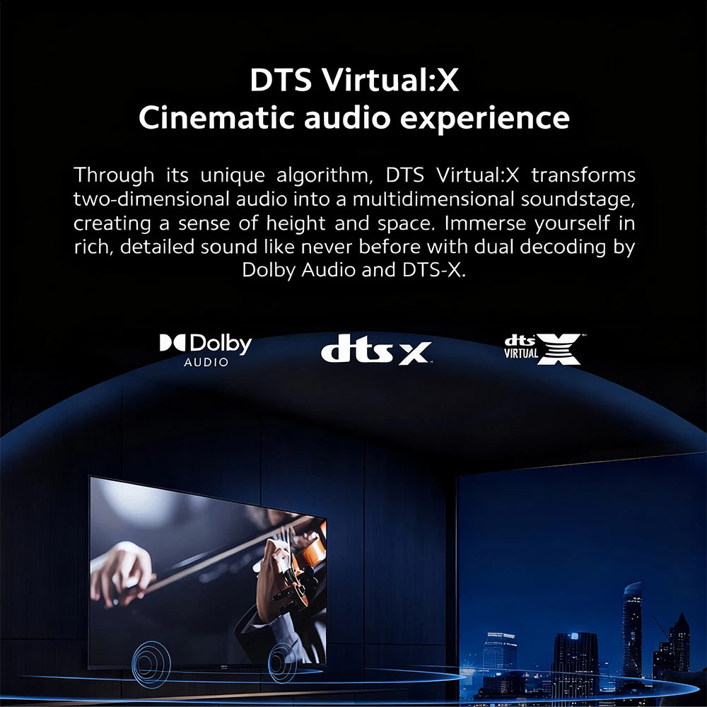 Xiaomi TV A 32, dimensioni compatte con schermo colorato, suono dinamico con audio Dolby ™ , DTS-X e DTS Virtuale:X, Fini metallici di fascia alta