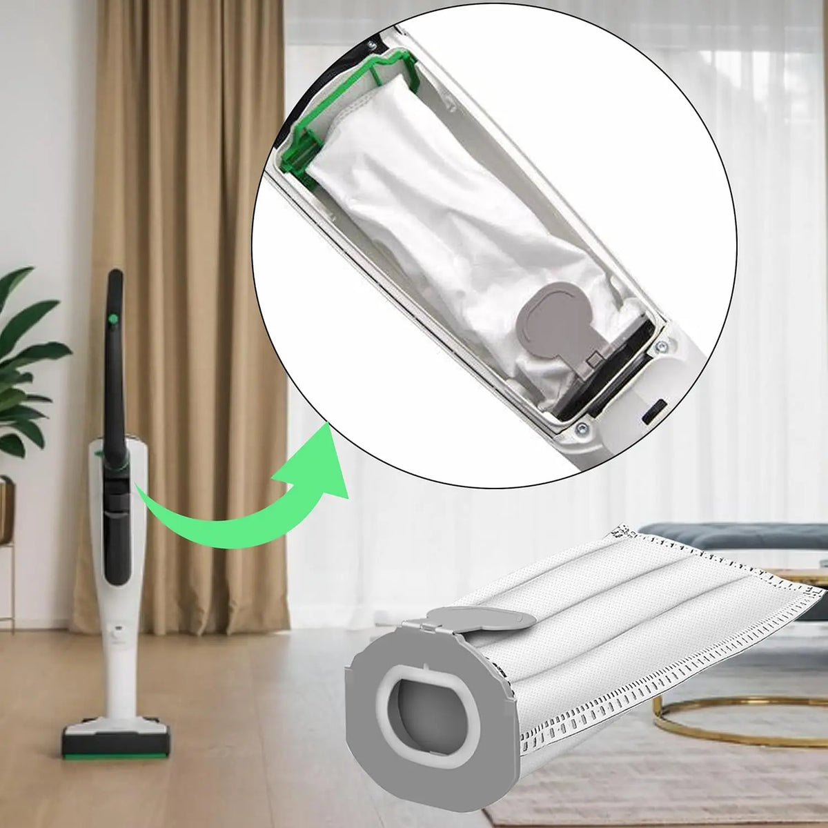 Sacchetti per aspirapolvere per Vorwerk Kobold VK7S VK7 FP7S FP7, sacchetti filtro per aspirapolvere a batteria Vorwerk VK7 FP7
