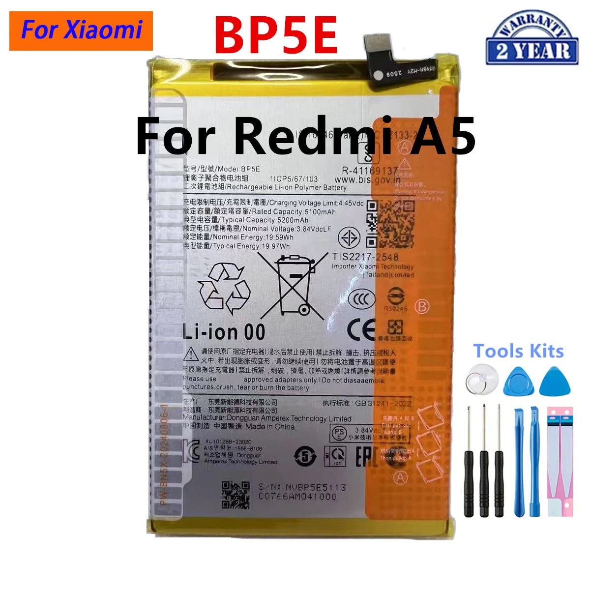 Batteria BP48 BP41 BP53 BP4K BP47 BP5E BP44 BP4C BP4H per Xiaomi Redmi Note 11T 12 Pro /K50 /K20 Pro/A5 /K70 Ultra