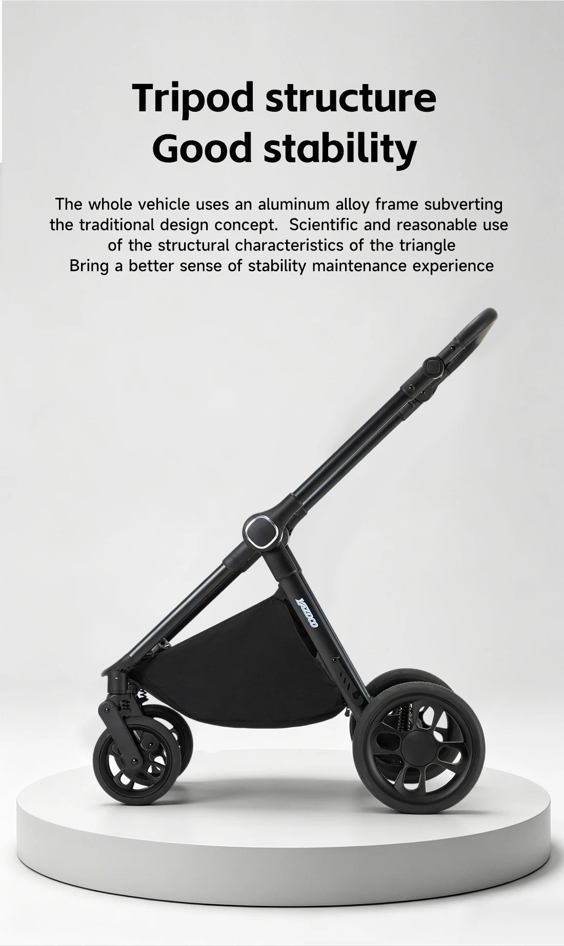 Passeggino 3-in-1 Pieghevole per Neonati con Seggiolino Auto e Culla, Telaio in Alluminio Leggero, Passeggino Estivo Traspirante per Panorami