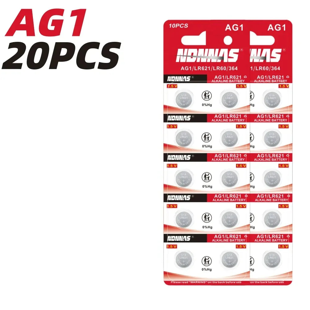 10-100PCS AG1 SR621SW batteria per orologio batterie a bottone da 1.55V ad alta capacità a lunga durata e a prova di perdite per orologio