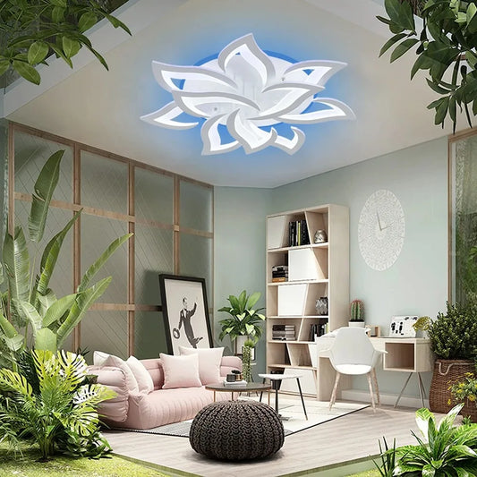 Lampadario a LED IRALAN, Luce da Soffitto, Illuminazione d'Atmosfera per la Casa, Lampadario a Soffitto, Lussuoso Lampadario a Loto per Camera da Letto e Soggiorno, Decorazione