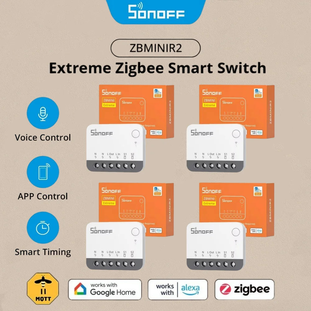 SONOFF ZBMINIR2 Extreme Sonoff Zigbee Switch Sonoff Zbmini R2 Dimensioni più piccole Controllo bidirezionale Temporizzatore sicuro Richiesta cavo neutro