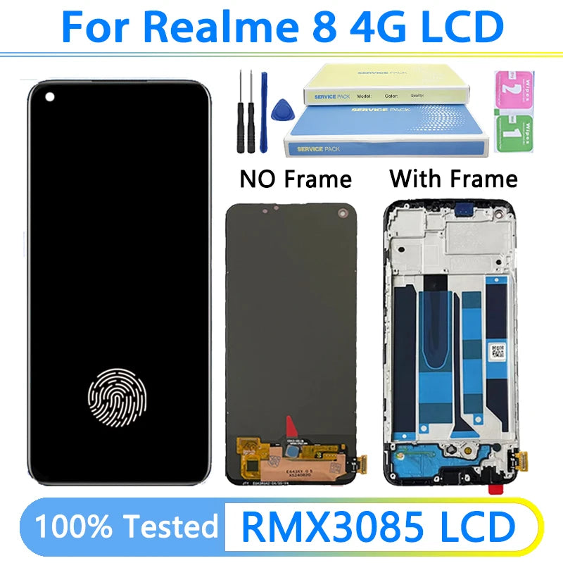 TFT/OLED Per OPPO Realme 8 4G RMX3085 LCD Per Realme 8 Pro RMX3081 Display Touch Screen Digitizer Assembly di Ricambio