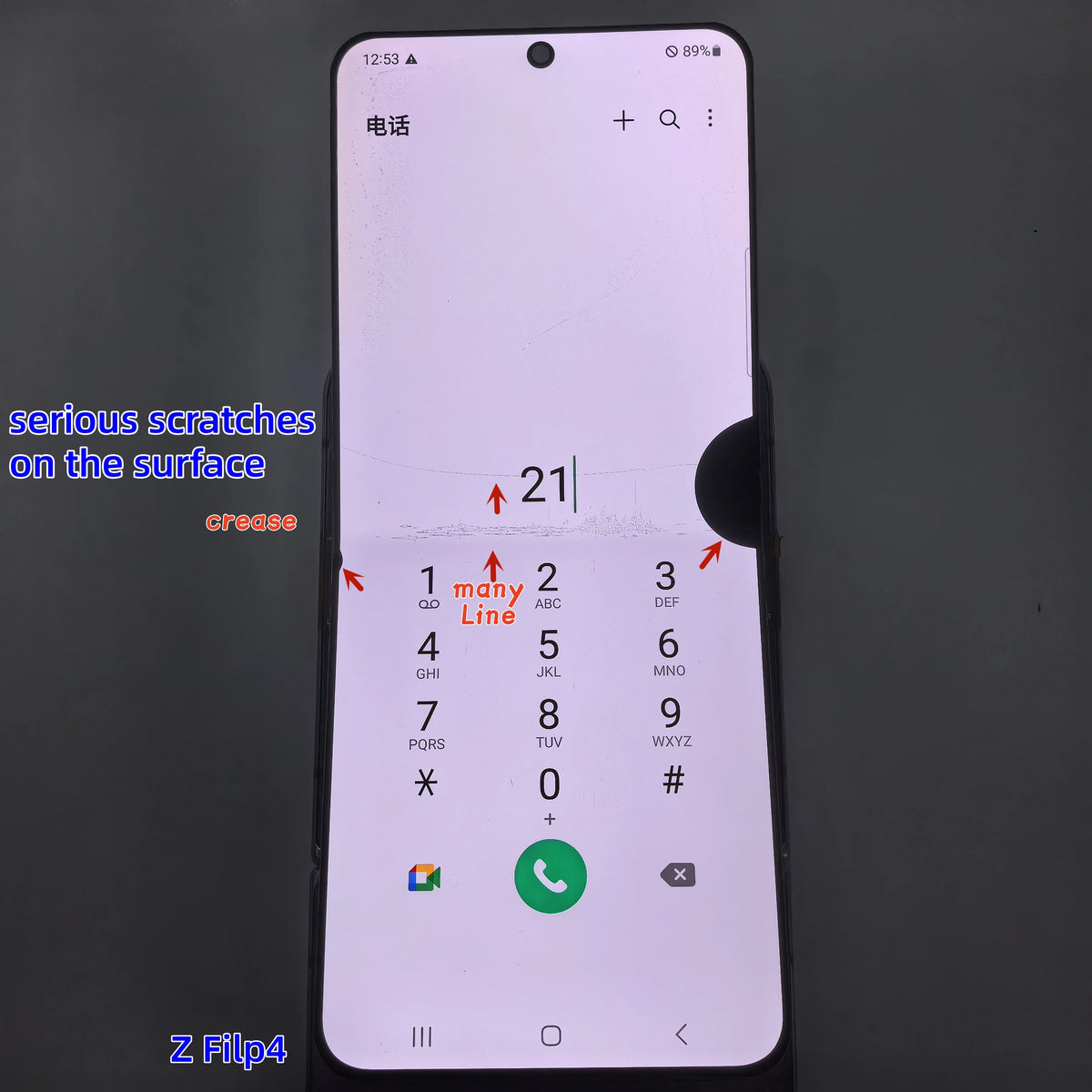 Display LCD Super AMOLED da 6.7'' 100% Testato per Samsung Z Flip 4 SM-F7210 F721 F721W F721U, Schermo Touch Sostitutivo Con Difetti