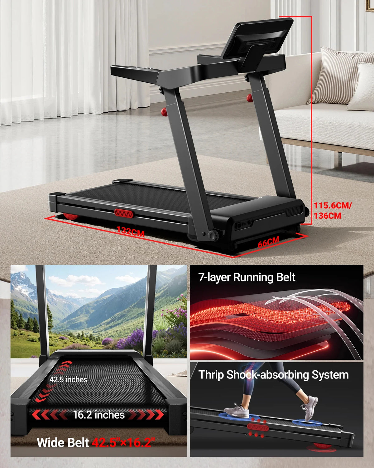 Tapis roulant pieghevole LONTEK L10 con inclinazione automatica del 20% e sensori di pulsazioni, 14 km/h. Questo tapis roulant compatto e pieghevole presenta un'inclinazione automatica del 20%, un motore silenzioso da 3,5 HP