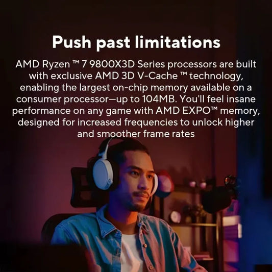 CPU Desktop AMD Ryzen 7 9800X3D – 8 Core, 5.6GHz Boost, 96MB Cache L3, 120W TDP, AM5, Dissipatore Non Incluso
