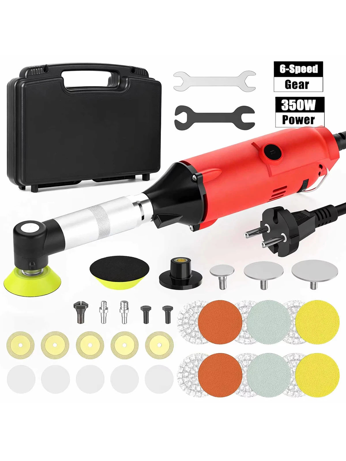 Smerigliatrice Elettrica a 1500 RPM, 6 Velocità, Strumento per Pulizia Fughe Piastrelle in Ceramica, Lucidatrice per Rimozione Bave e Lucidatura di Superfici in Ceramica e Pietra per Auto