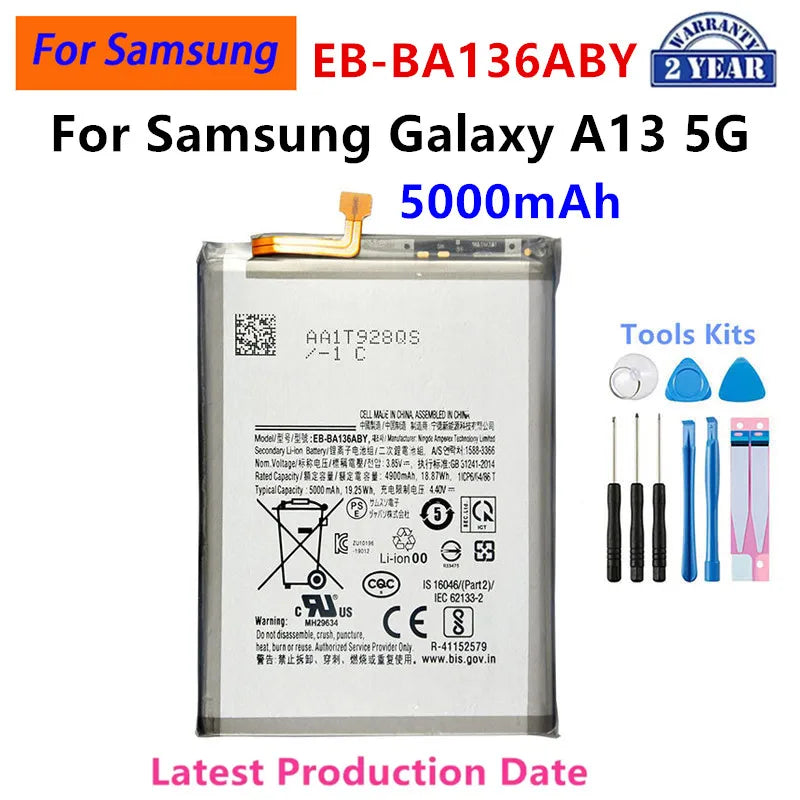 Nuovissima batteria di ricambio di alta qualità da EB-BA136ABY 5000mAh per strumenti Samsung Galaxy A13 5G +