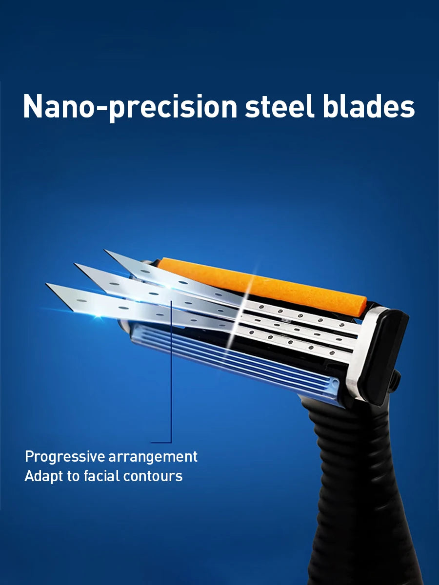 Testine di ricambio per rasoio Gillette Sensor 3, 8 pezzi, lame a 3 strati in acciaio inossidabile nano con striscia lubrificante per Sensor3 Vector3