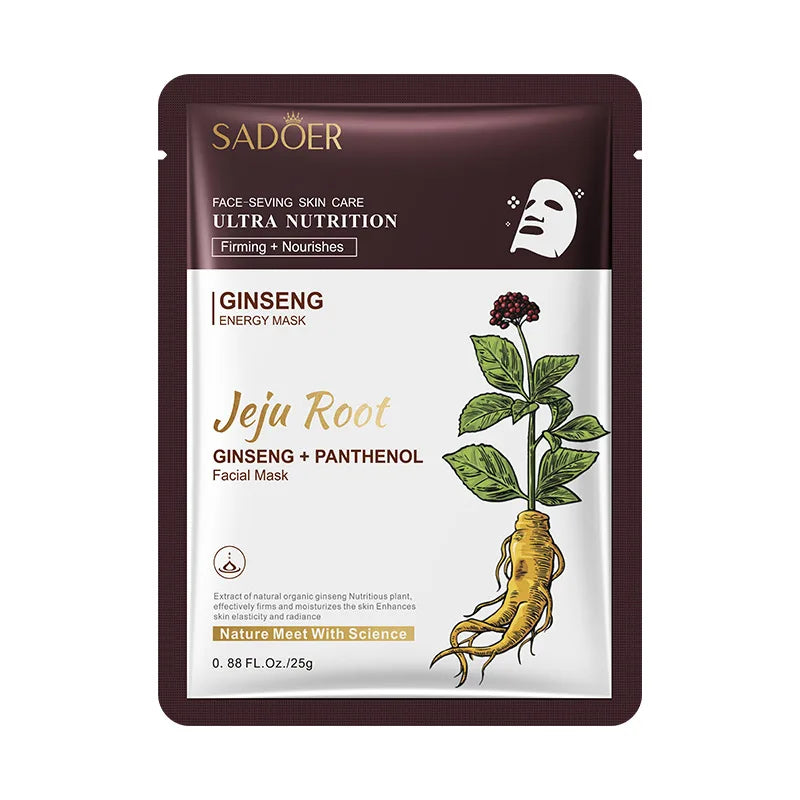 5 pz SADOER Radice di Pianta Maschera Per Il Viso Ginseng Sbiancamento Maschere Per Il Viso Idratante Rassodante Idratante Viso Copriletto Maschera Cura Della Pelle