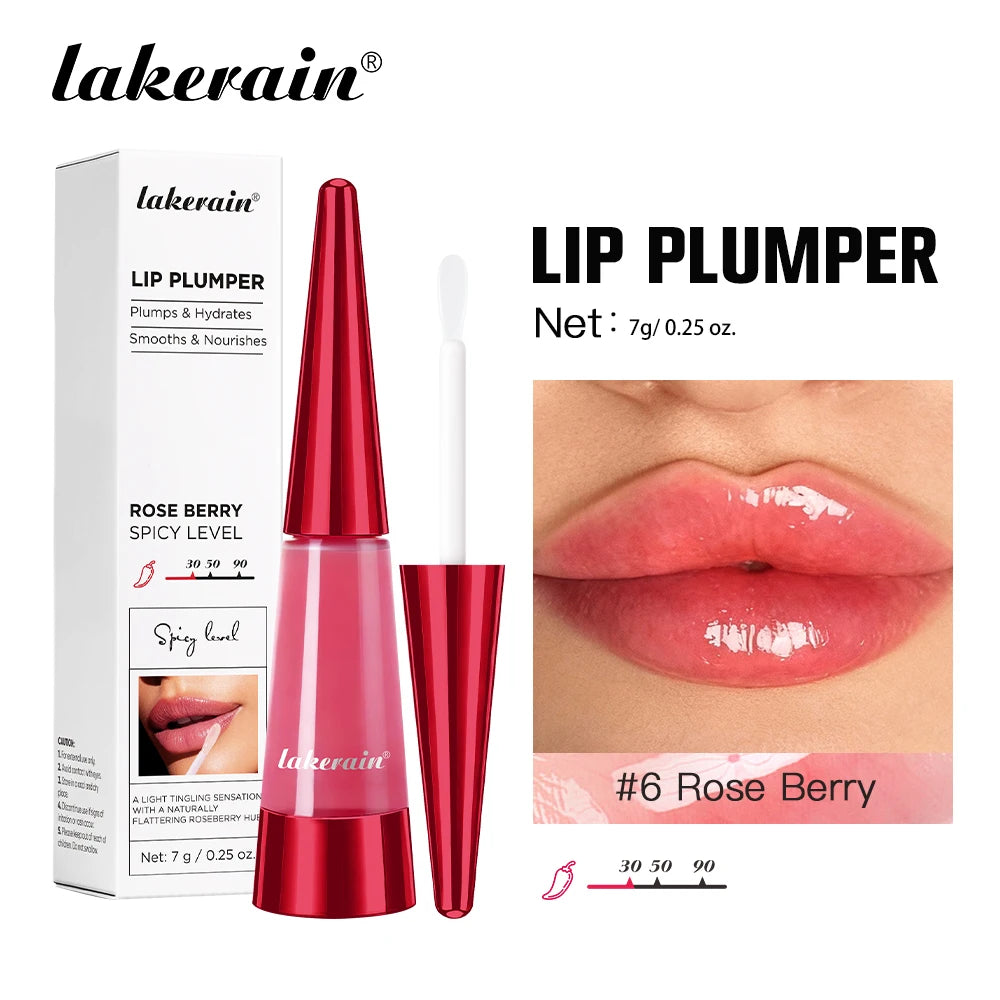 Lakerain Lip Plumper Idratazione profonda Nutrimento a lunga durata Lucentezza lucida Finitura voluminosa Liquido idratante per labbra