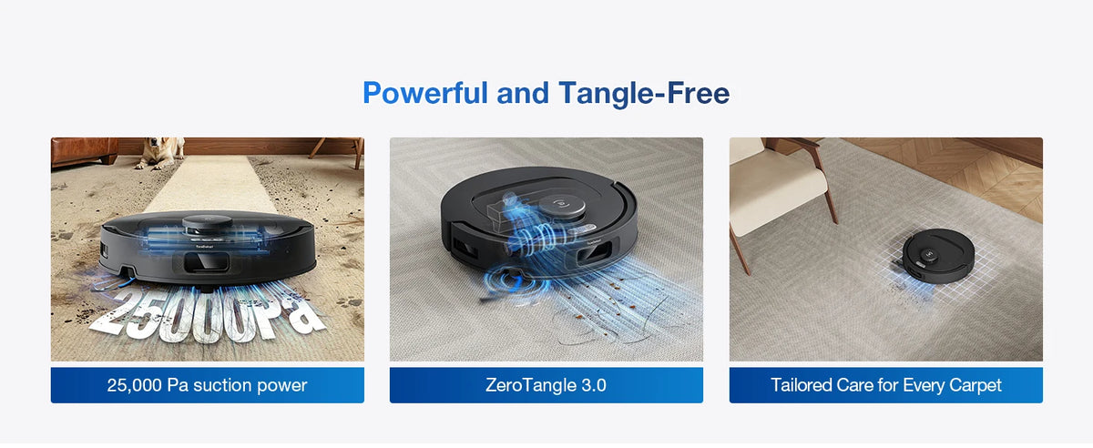 Robot aspirapolvere e lavapavimenti ECOVACS DEEBOT T30e OMNI, non si impiglia sui peli di animali domestici, autonomia di 180 minuti, silenzioso (64 dB), aspirazione da 25000 Pa, base con sistema di svuotamento automatico.