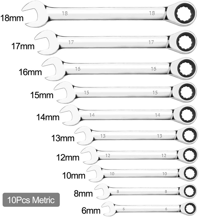 Set di chiavi a cricchetto con chiave Set di chiavi a bussola dinamometriche con anello dentato da 72 denti Set di chiavi a cricchetto combinate metriche Strumenti di riparazione auto