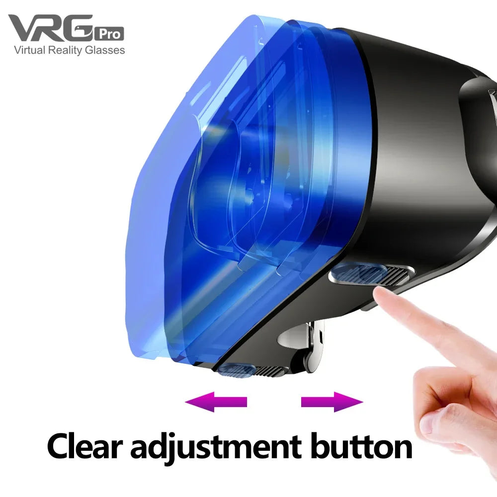 VRG Pro Realtà Virtuale Occhiali VR Dispositivi per cuffie Viar 3D Occhiali per casco Lenti Smart per Smartphone Cellulare Set di giochi per dispositivi mobili