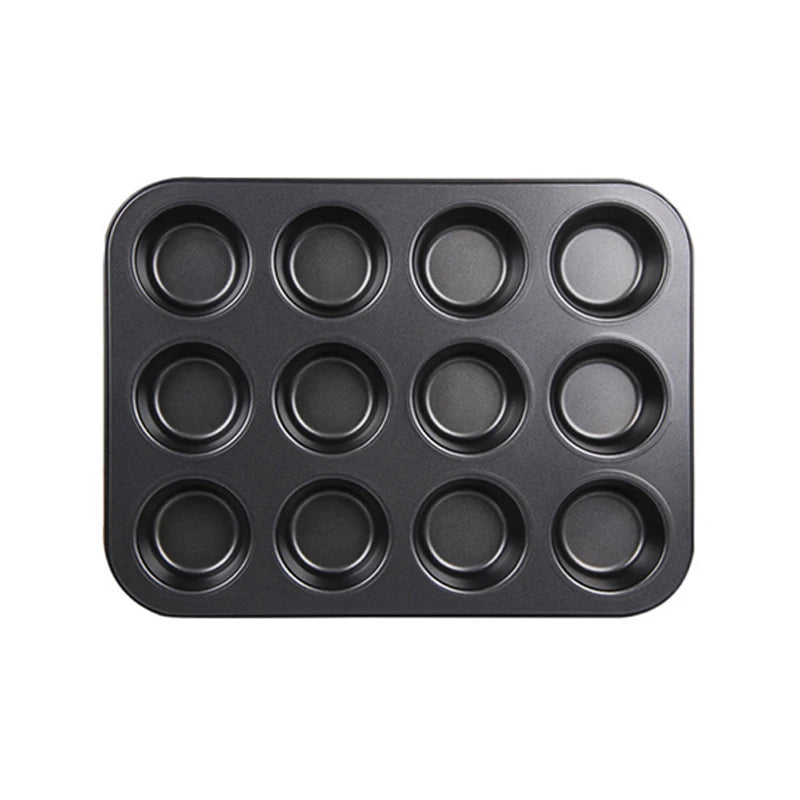 6/12 tazze Quadrato Cupcake Pan Vassoio per muffin Stampo per cupcake Muffin Pan Teglia in acciaio al carbonio Teglia antiaderente Bakeware per forno da cucina