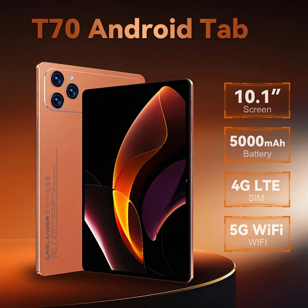 Koomdigi T70Pro Tablet Pc Android 13 10 Inch Tablet 1-Inch Tablet with 24Gb (8+16Gb) Ram and 128Gb Rom + Support 1280X800 Ips Screen Expansion, 4g Calling, 2 2-in-1 Tablet with 4g Support Complete Set with Keyboard