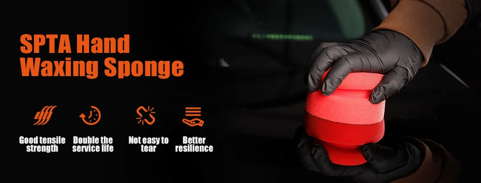 SPTA 1pc Applicatore di cera a mano Composto in spugna Car Beauty Auto Paint Care Tampone in schiuma per lucidatura