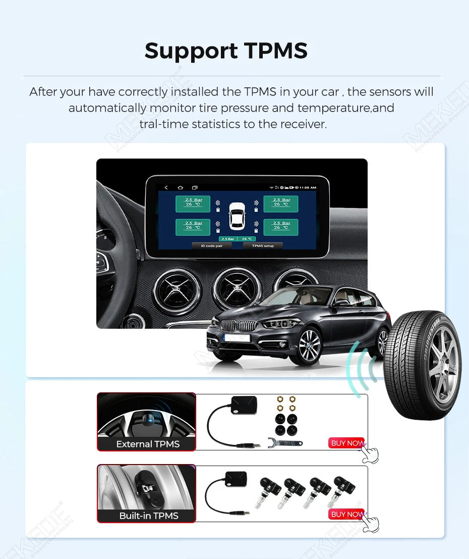 Mekede, autoradio Android 15 con schermo touchscreen da 10,25 pollici, CarPlay wireless, sistema multimediale per auto, compatibile con Mercedes Benz Classe C W205 S205 (2014-2018), navigazione GPS, schermo per la visualizzaz