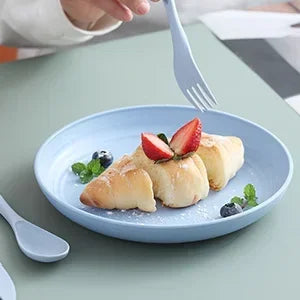 Set di 5 piatti colorati in paglia di grano, piatto per verdure, piatto per frutta, piatto da insalata in stile nordico, stoviglie, piatto in plastica per uso domestico