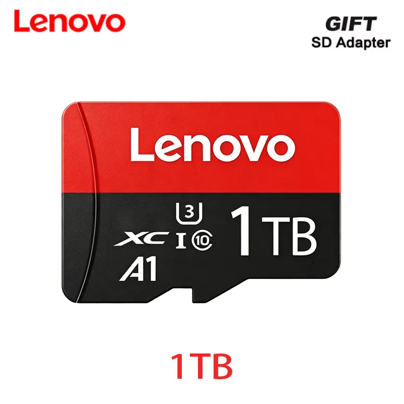Scheda di memoria SD Lenovo ad alta velocità, 1 TB, 512 GB, scheda di memoria flash TF, 128 GB, 64 GB, classe 10, U3, per registrazione in 4K, resistente agli urti, per fotocamere, tablet e console.