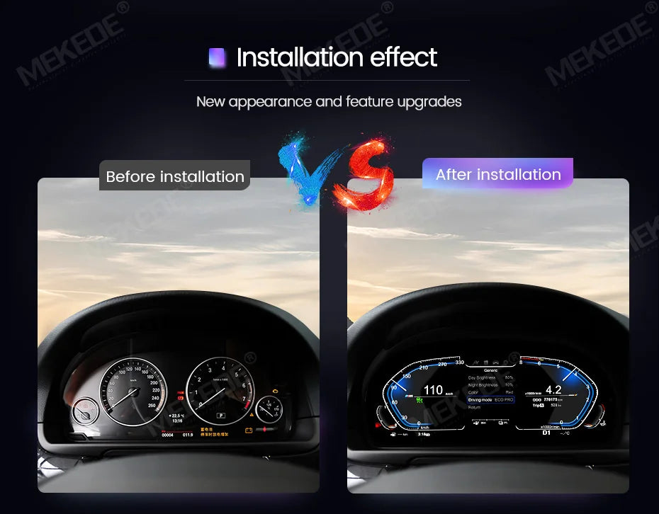 MEKEDE 11 Pollici LCD Digitale Intelligente Cruscotto Luce Blu Schermo Antiriflesso Per BMW Serie 3 E90 E91 E92 2005-2012 Tachimetro