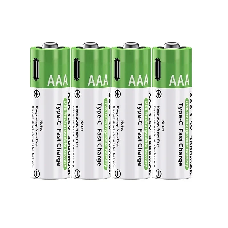 2026 NUOVA Batteria agli Ioni di Litio Tipo-C Ricaricabile ad Alta Capacità AA&AAA per Telecomando, Mouse, Giocattoli Elettrici