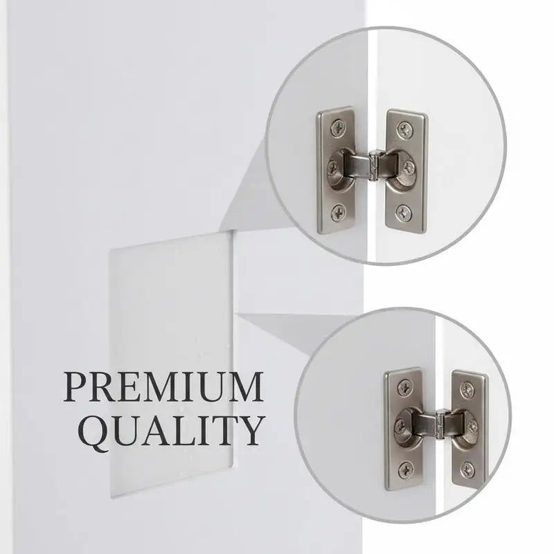 Set di 2 mobili da bagno con 3 ripiani rimovibili, larghezza 16 cm, mobiletto per WC, bianco