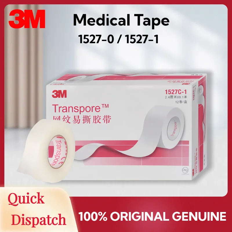 Nastro chirurgico transporoso originale 3M Serie 1527 Nastro ipoallergenico in plastica porosa trasparente resistente all'acqua