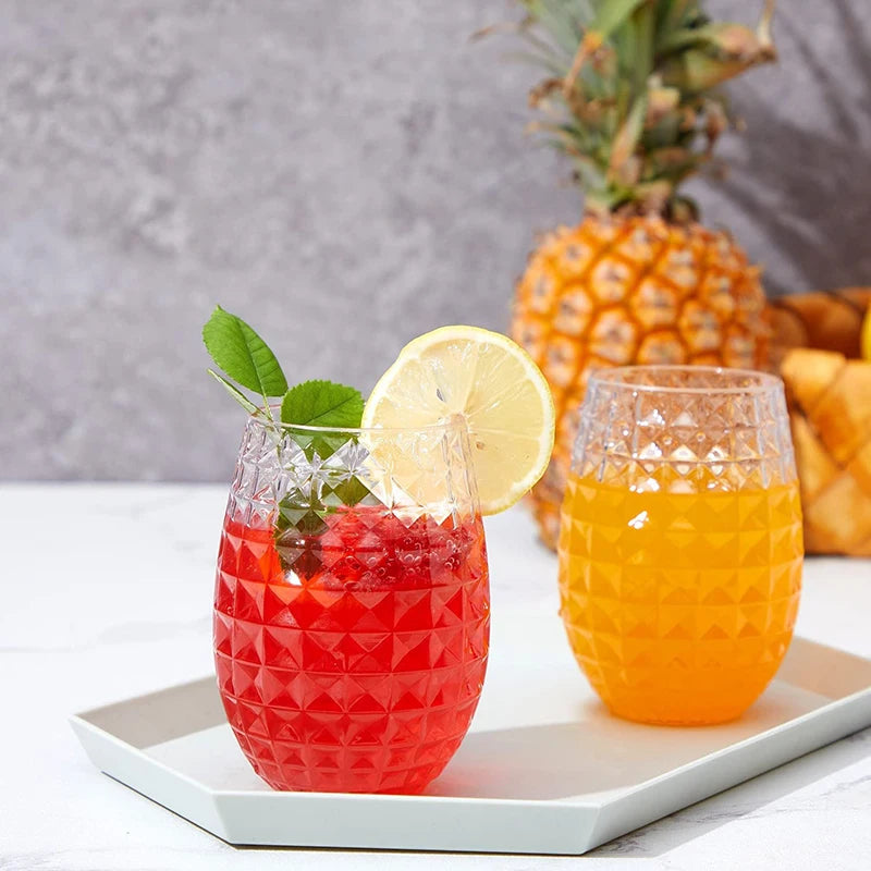 Bicchieri da Vino da 12oz, Bicchieri in Plastica Infrangibili per Whisky, Cocktail e Succhi, Riutilizzabili e Riciclabili per Feste in Piscina e Picnic all'Aperto
