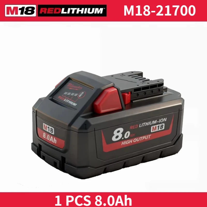 Nuova Batteria Milwaukee M18 8.0Ah ad Alta Potenza 18V Ricaricabile agli Ioni di Litio per Utensili Elettrici Cordless Milwaukee M18 Batteria 8Ah