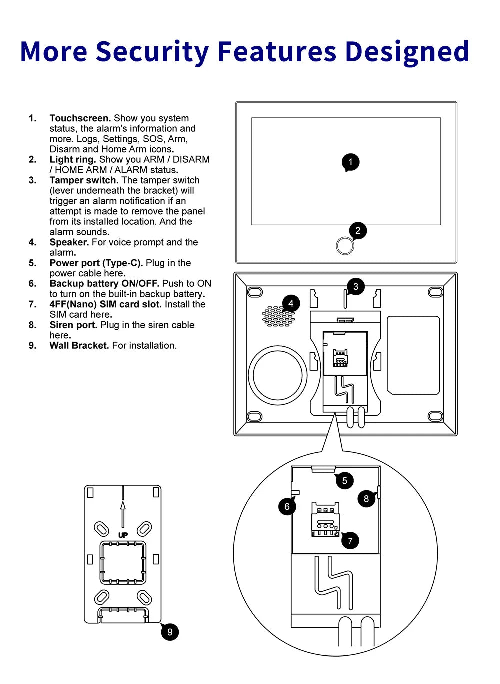 Consegna veloce KERUI Tuya WiFi + 4G Set di sistemi di allarme domestico con touch screen da 7 pollici dal magazzino ES Protezione di sicurezza dell'allarme G70