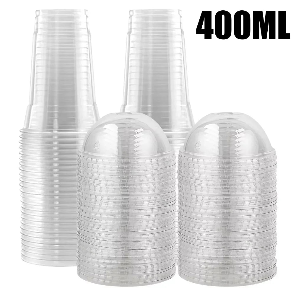 400ml 100% biodegradabile riciclabile trasparente usa e getta per bevande in plastica Pla tรจ al latte caffรจ tazza di liquido con cannuccia