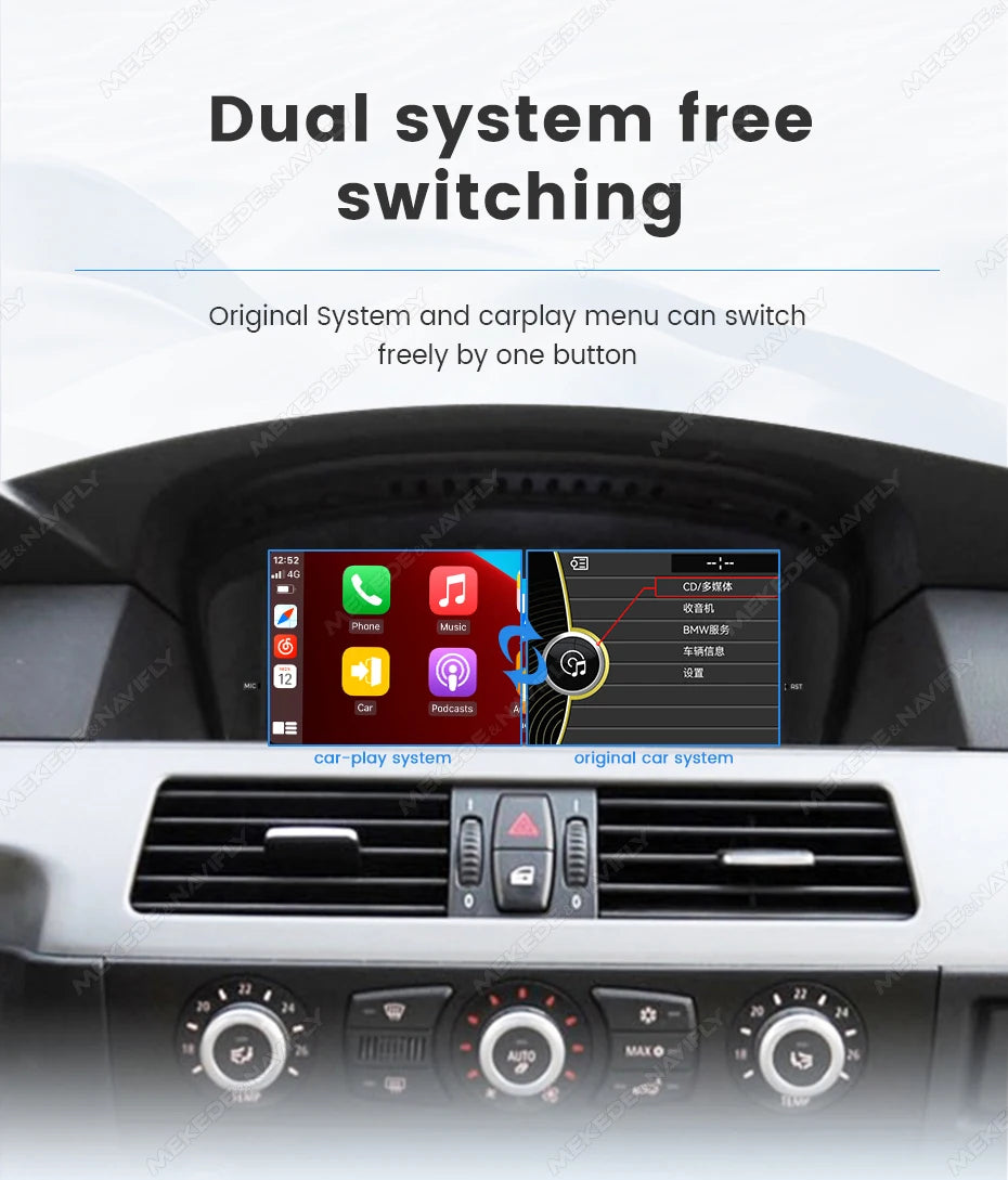 MEKEDE 8.8/9.3" Linux QLED 1920x720 HD Touchscreen Compatibile OEM Wireless CarPlay Android Auto Mirroring WiFi BT Aggiornamento OTA Per BMW E60 E61 E63 E64 E90 E91 E92 E93