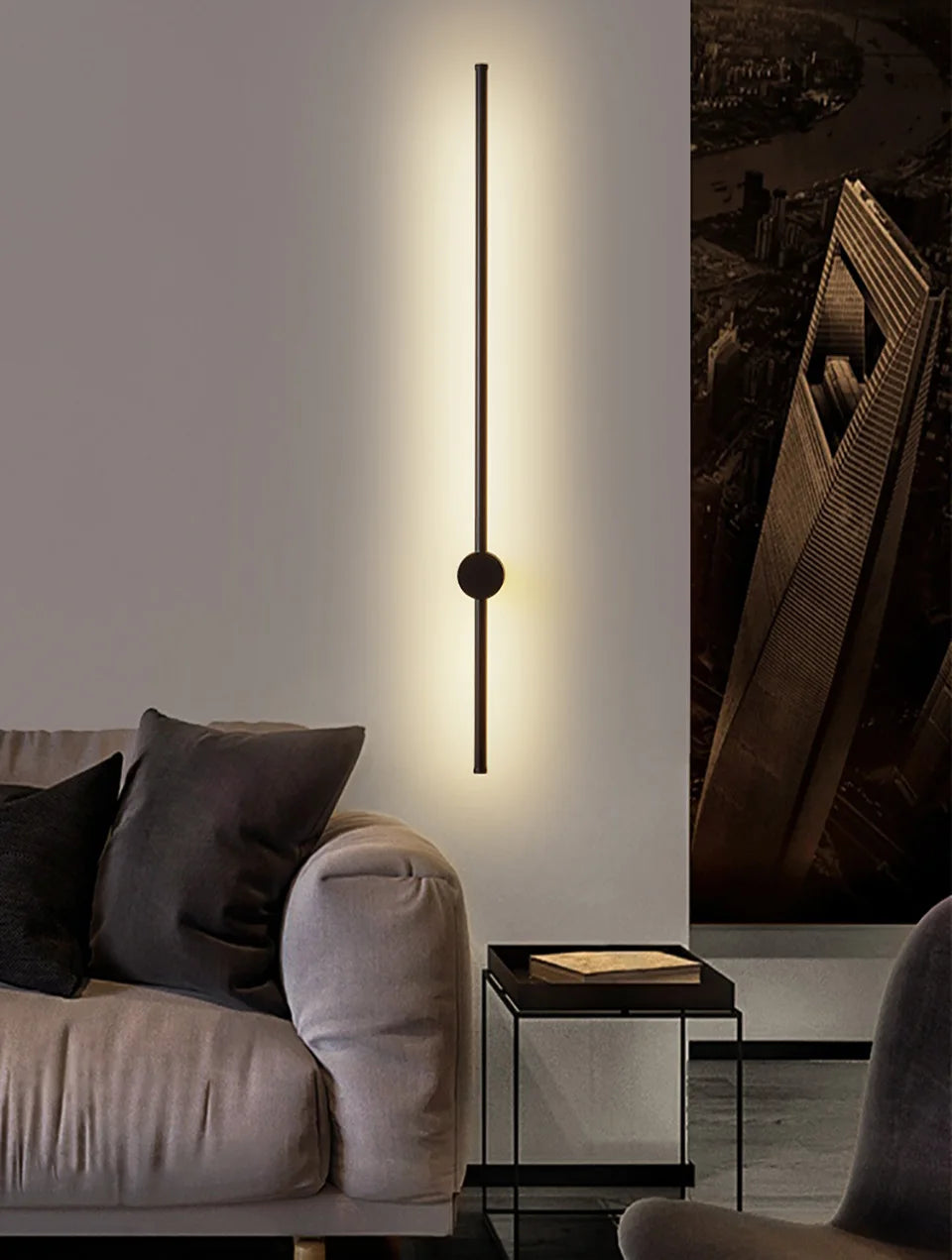 Lampada da parete moderna a LED 350 ° Lampada da parete lunga con rotazione Lampada da parete per camera da letto Soggiorno TV Divano Sfondo Apparecchio di illuminazione per interni