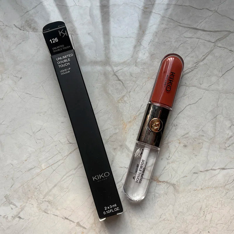 Kiko Milano Edizione Limitata Rossetto a Doppia Punta con Specchio Trasparente, Non Sbiadisce, Non Si Attacca alla Tazza, Lucidalabbra per il Trucco
